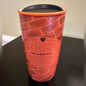 🔸Starbucks PHILADELPHIA Travel Mug Tumbler, 12oz, double wall ceramic, NEW!